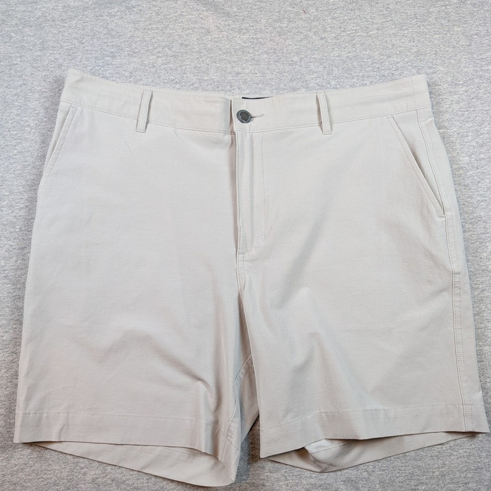 Faherty All Day Shorts Mens 33 Beige Hybrid Stretch Board Shorts MSC0013